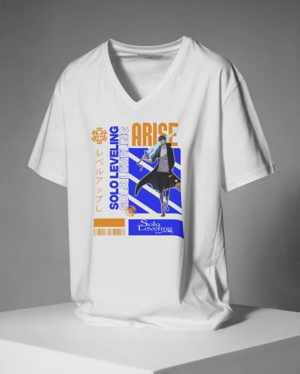 🔥 Unisex Terry Oversized Tee – "Arise: Solo Leveling Edition"