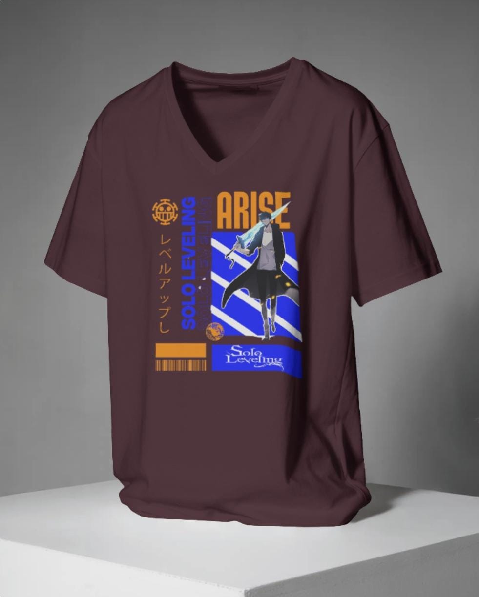 🔥 Unisex Terry Oversized Tee – "Arise: Solo Leveling Edition"