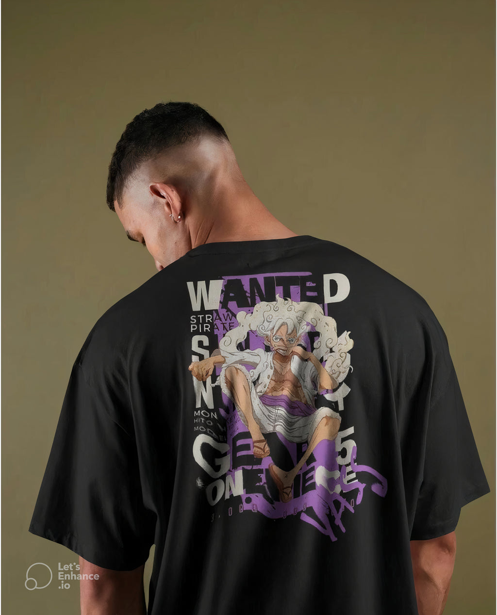 🏴‍☠️ Monkey D. Luffy Gear 5 "Sun God Nika" Double-Sided Black Print T-Shirt, Unisex With High Quality.