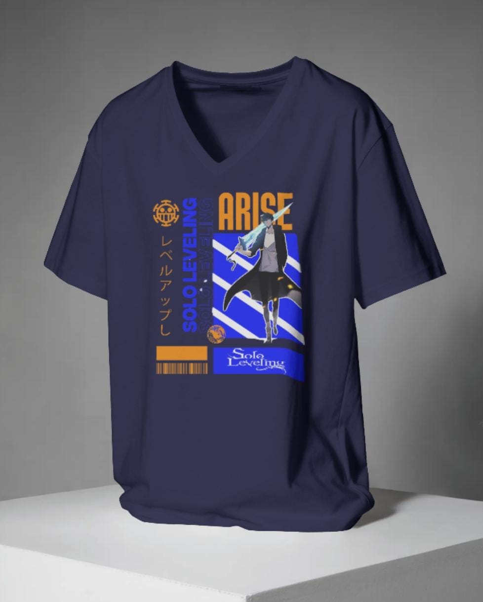 🔥 Unisex Terry Oversized Tee – "Arise: Solo Leveling Edition"