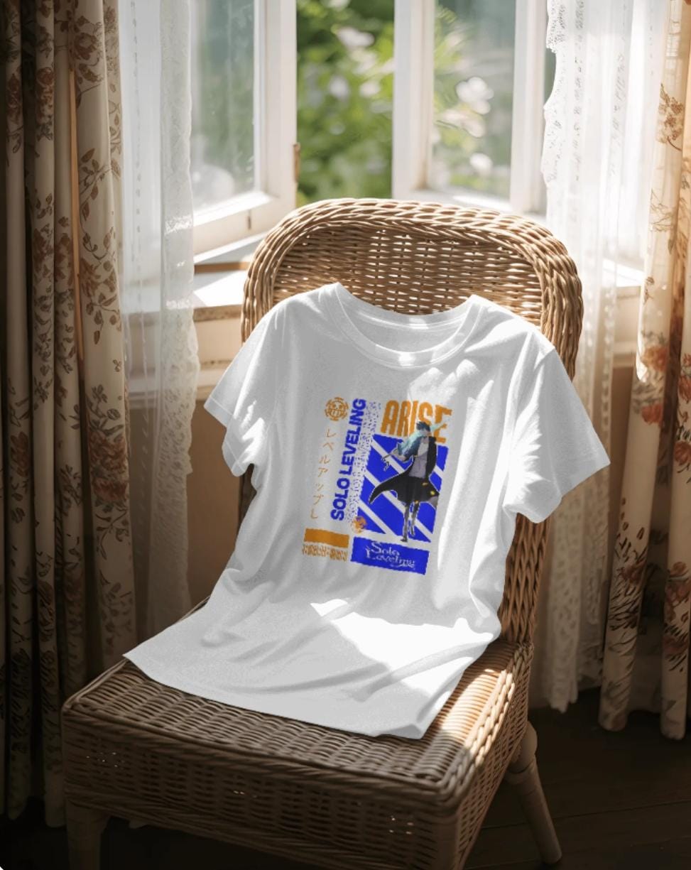 🔥 Unisex Terry Oversized Tee – "Arise: Solo Leveling Edition"