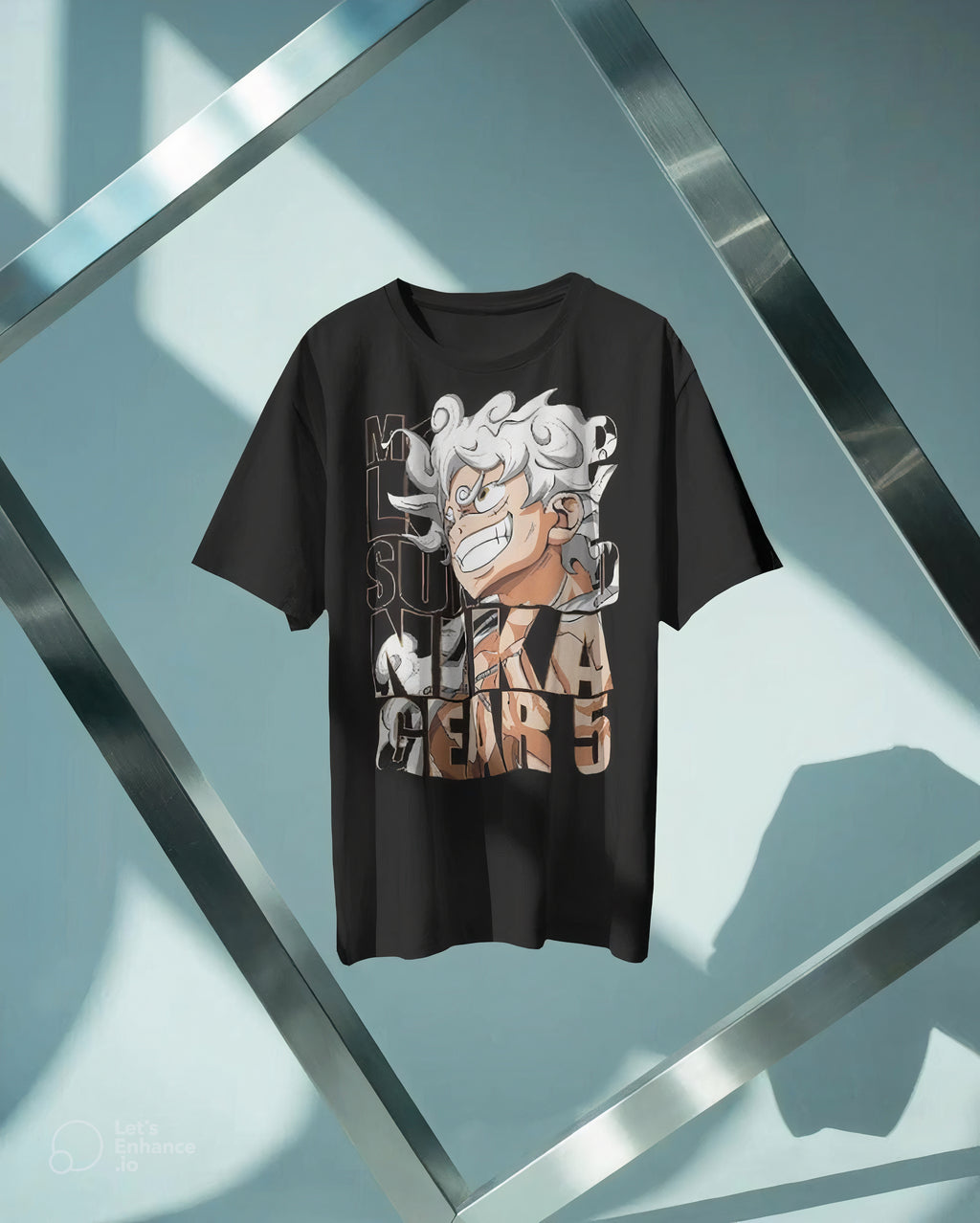 🏴‍☠️ Monkey D. Luffy Gear 5 "Sun God Nika" Double-Sided Black Print T-Shirt, Unisex With High Quality.