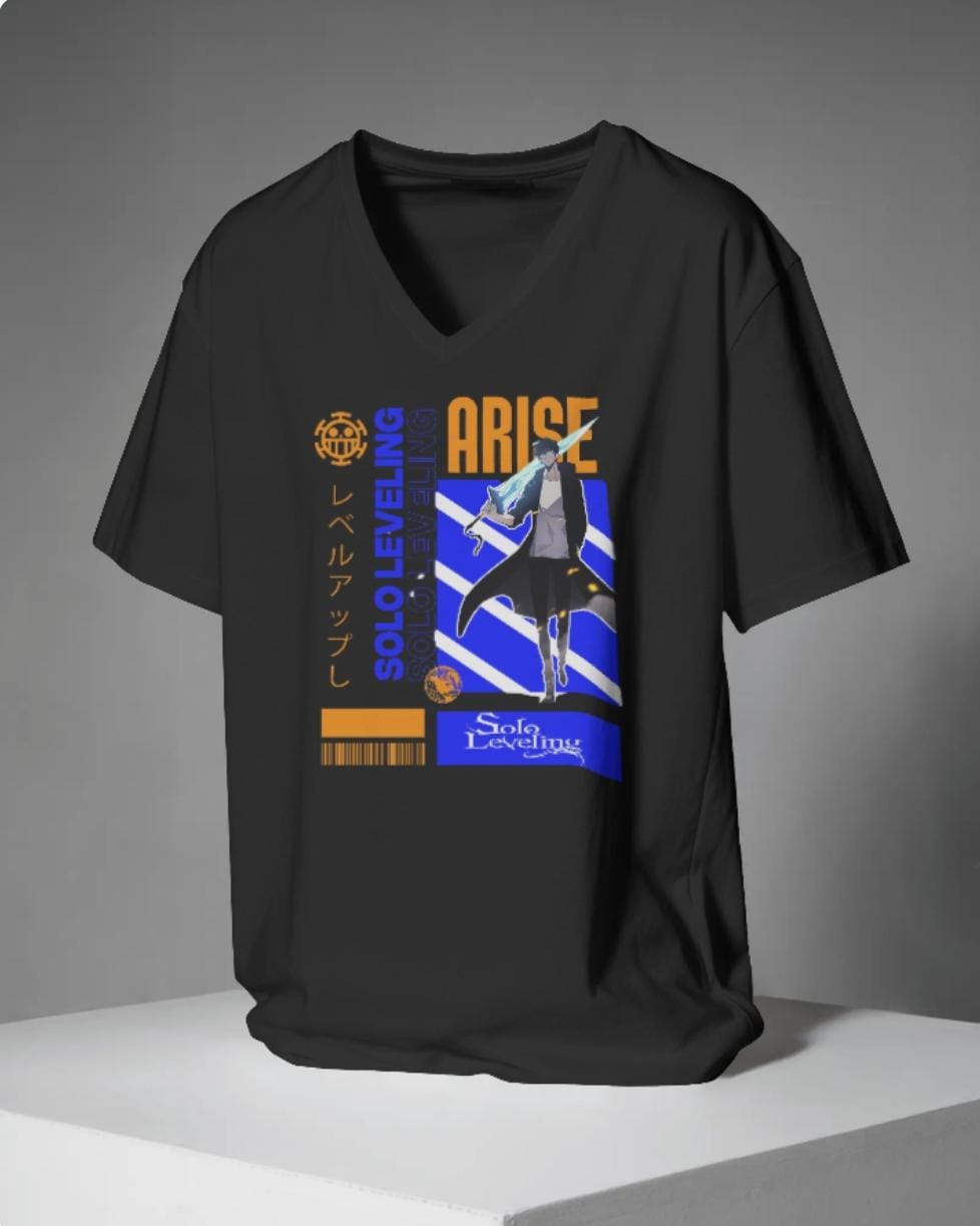 🔥 Unisex Terry Oversized Tee – "Arise: Solo Leveling Edition"