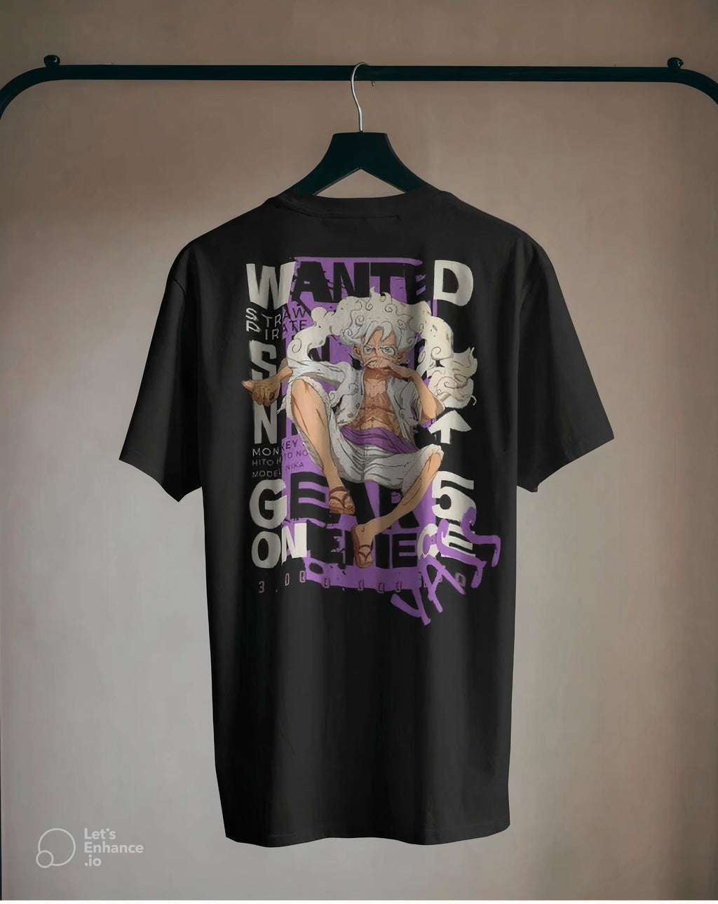 🏴‍☠️ Monkey D. Luffy Gear 5 "Sun God Nika" Double-Sided Black Print T-Shirt, Unisex With High Quality.