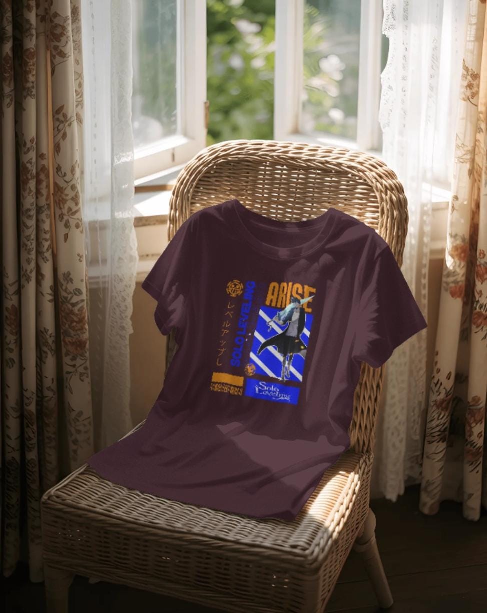 🔥 Unisex Terry Oversized Tee – "Arise: Solo Leveling Edition"