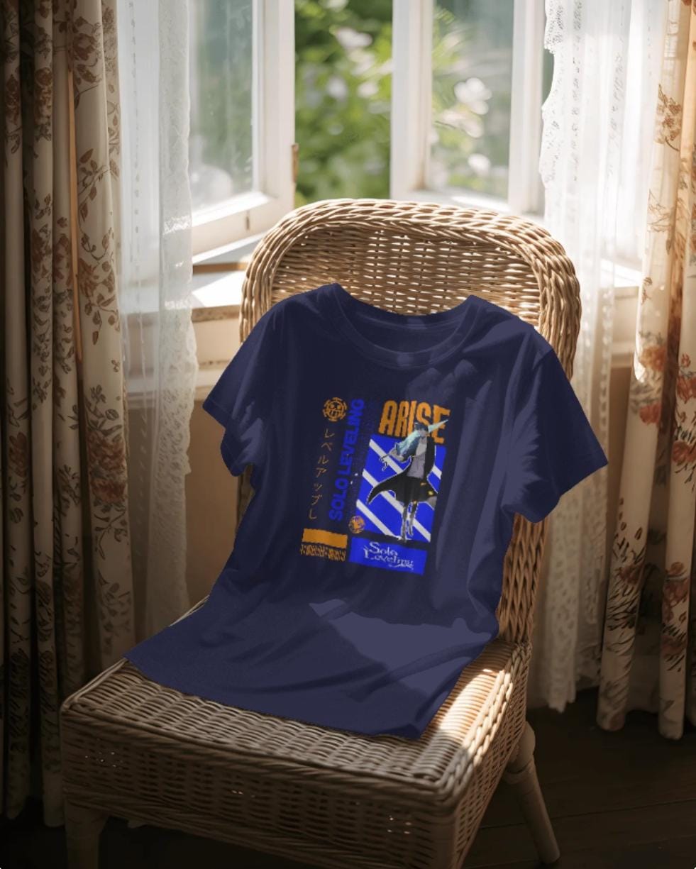 🔥 Unisex Terry Oversized Tee – "Arise: Solo Leveling Edition"