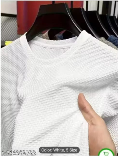 Men’s Emerald Green Textured T-shirt – Casual Slim Fit