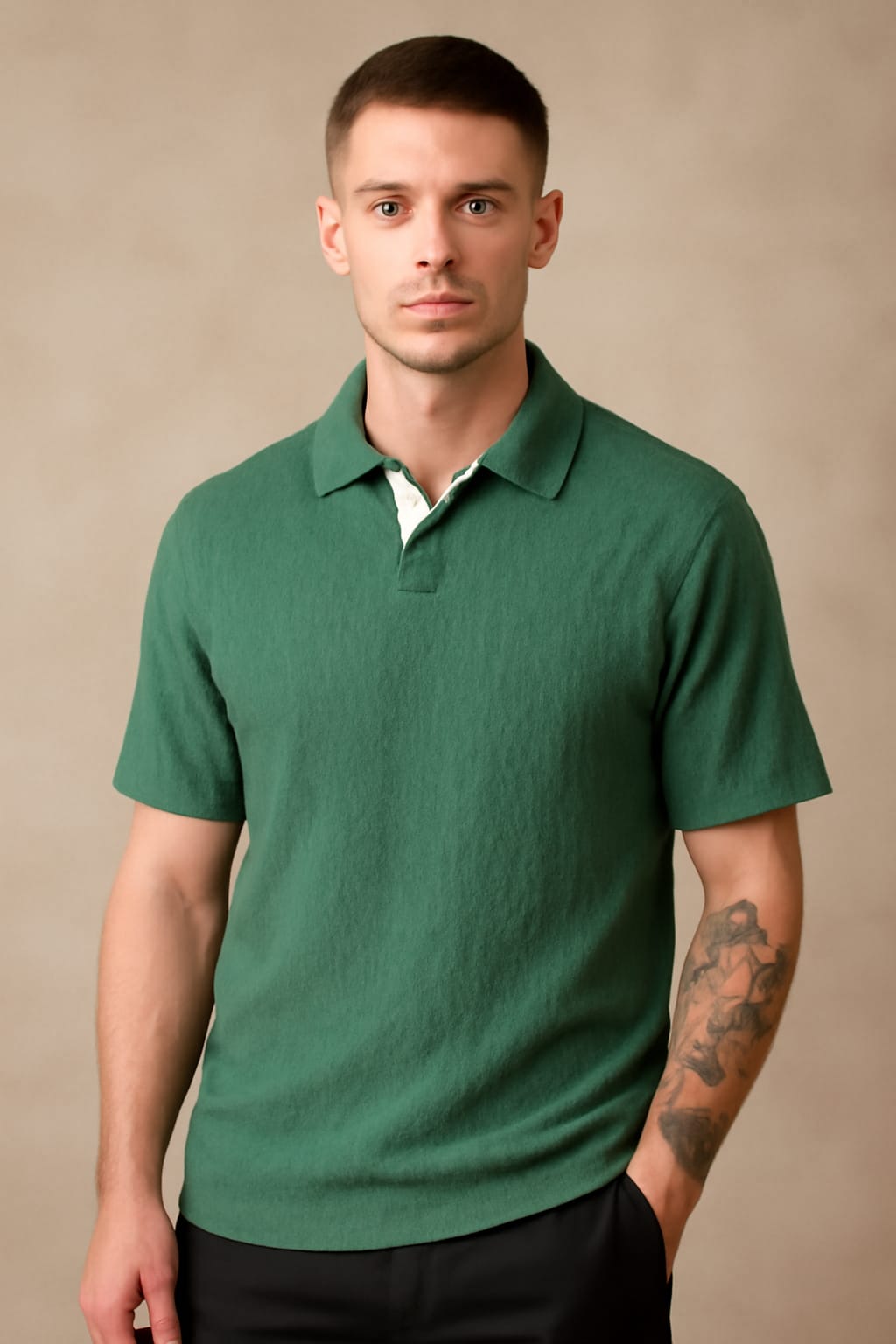 Force Solid Men Polo Neck Green T-Shirt