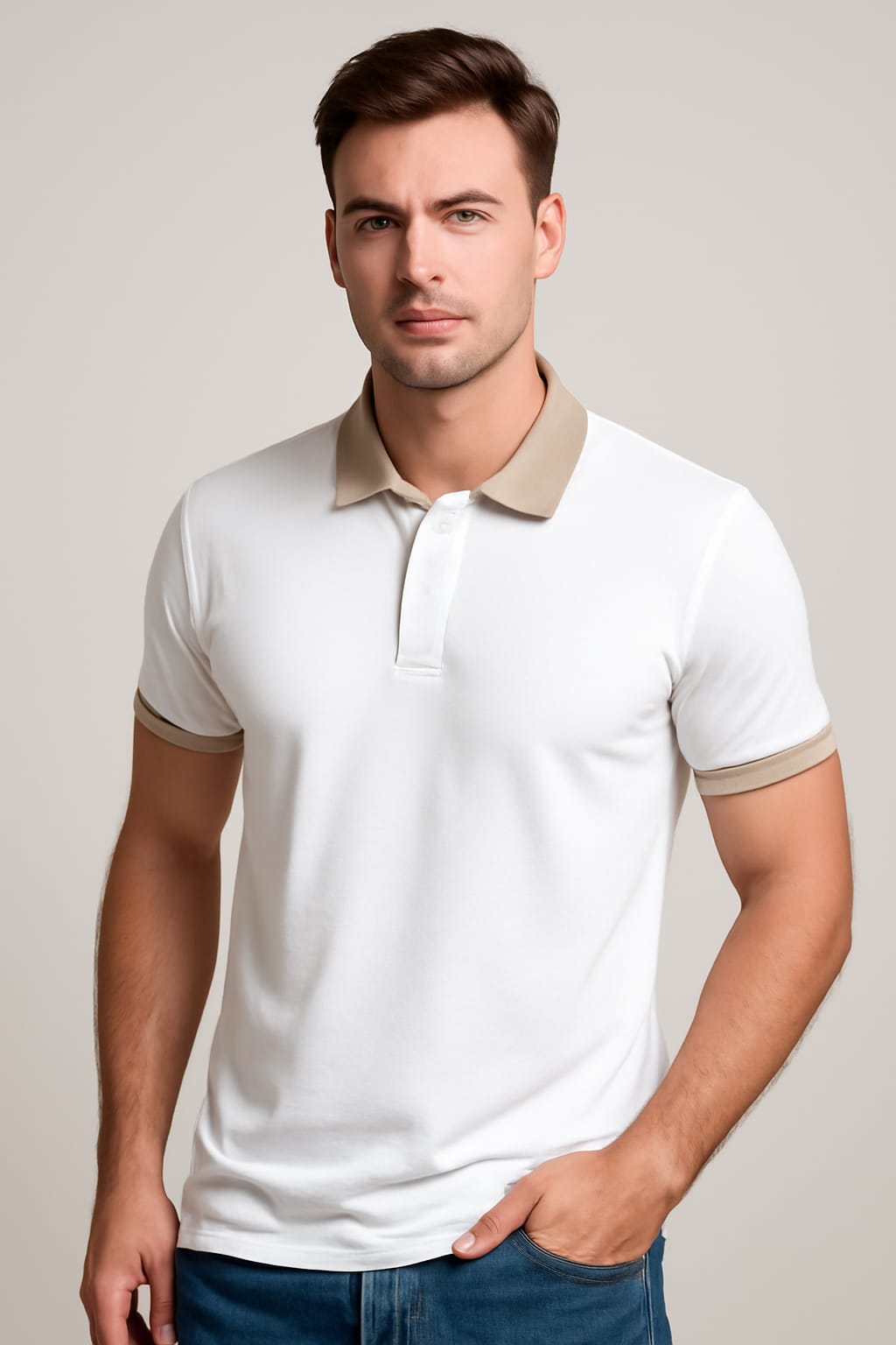 Classic White Polo T-Shirt for Men