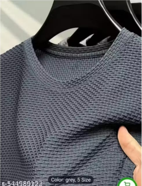 Men’s Emerald Green Textured T-shirt – Casual Slim Fit