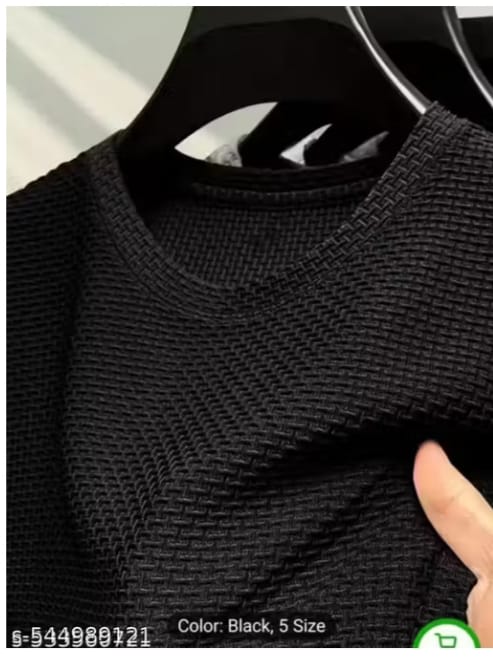 Men’s Emerald Green Textured T-shirt – Casual Slim Fit