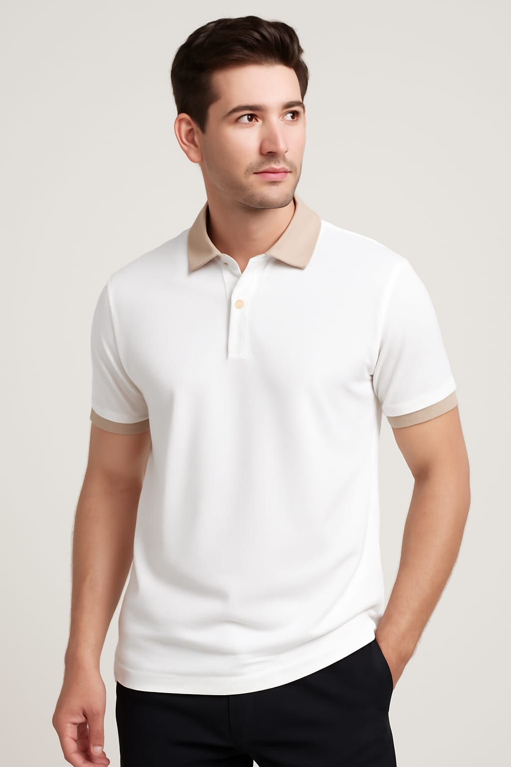 Classic White Polo T-Shirt for Men