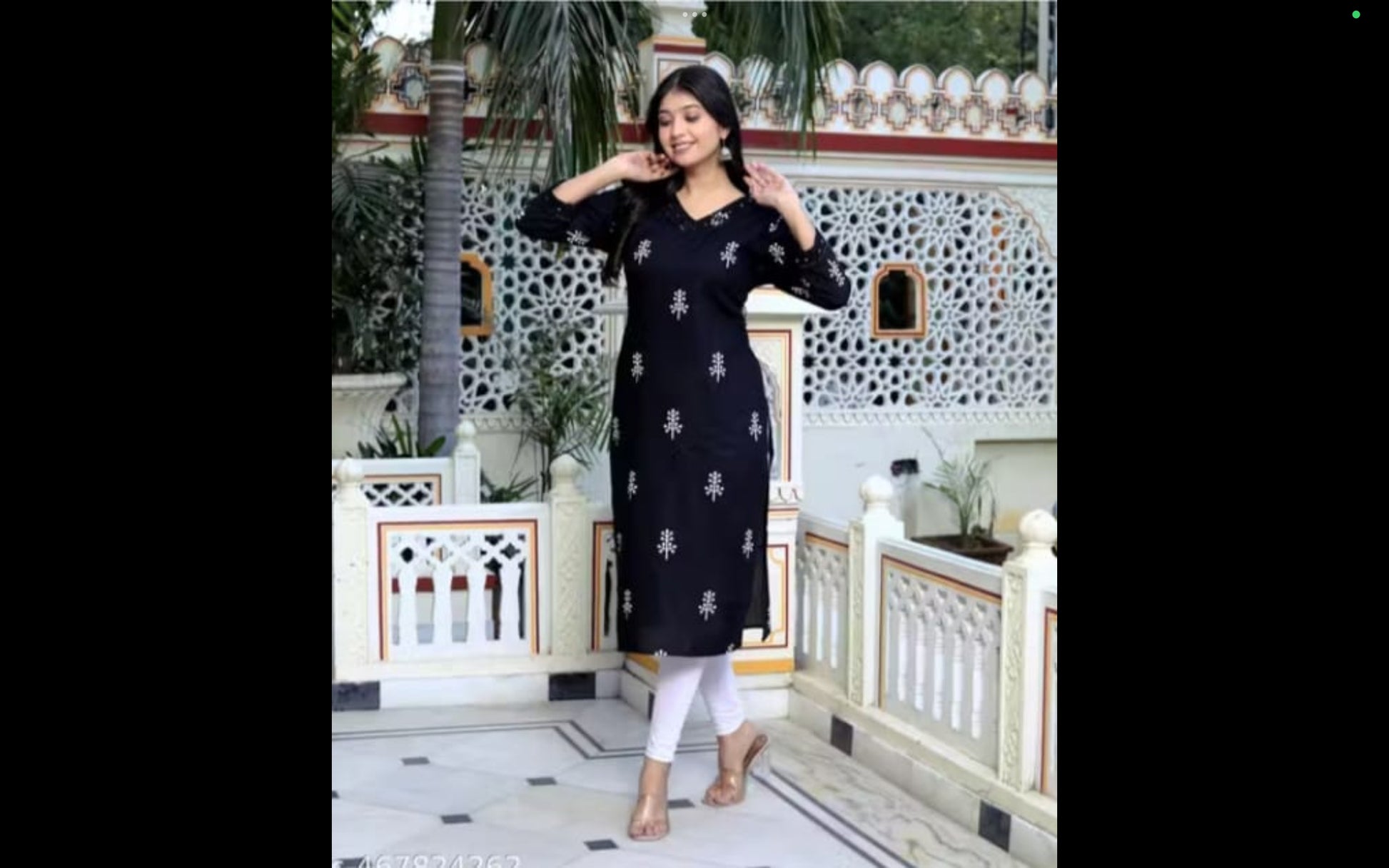 Elegant Black Printed Straight Kurti